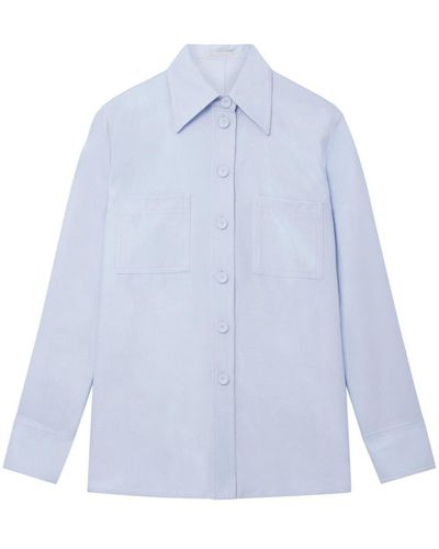 Stella McCartney Camisa con cuello de pico - Azul