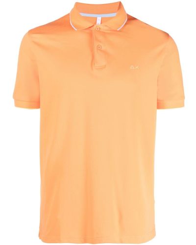 Sun 68 Embroidered-detail Polo Shirt - Orange