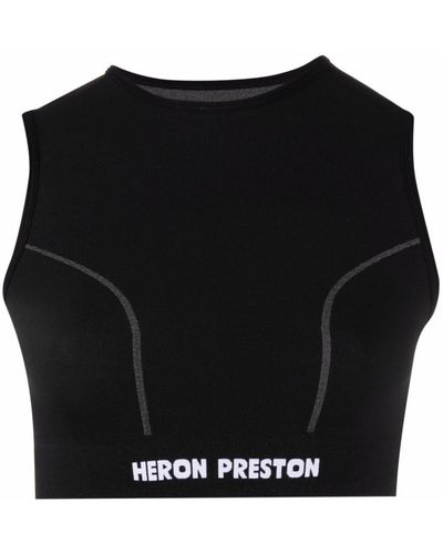 Heron Preston Logo-tape Sports Bra - Black