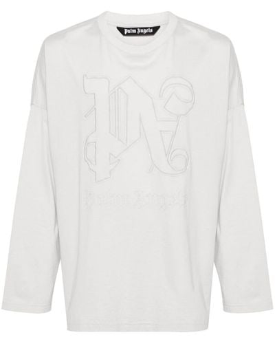 Palm Angels T-Shirt mit Monogramm - Weiß