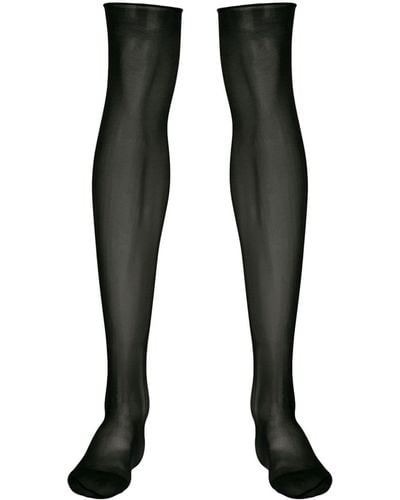 Maison Close Sheer Knee Length Stockings - Black