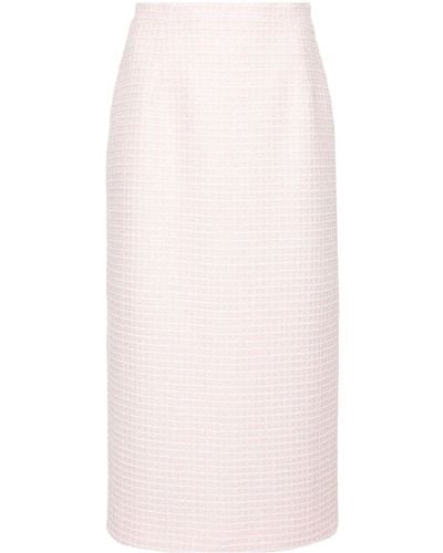Alessandra Rich Sequin-embellished Jacquard Pencil Skirt - Pink