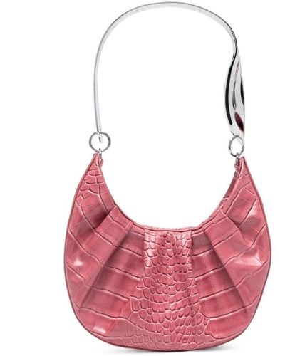 Puppets and Puppets Spoon Hobo Leather Shoulder Bag - Pink