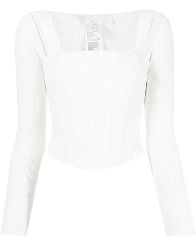 Dion Lee Pointelle Corset Top - White