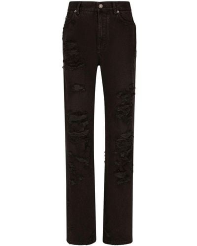 Dolce & Gabbana Distressed Flared Jeans - Black
