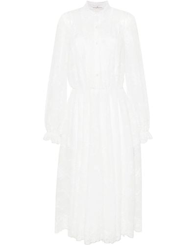 Ermanno Scervino Midi-jurk Met Bloemenkant - Wit