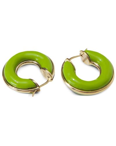 Proenza Schouler Enamel Mini Hoop Earrings - Groen