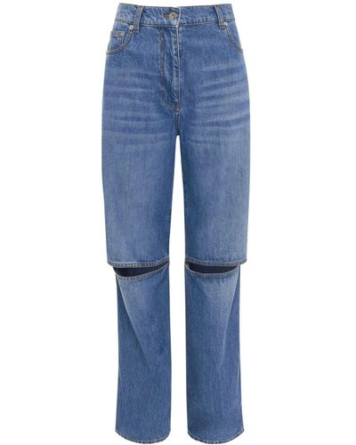 JW Anderson Jeans dritti con dettaglio cut-out - Blu