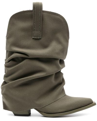 R13 Low Rider Slouchy Cowbody Boots - Green