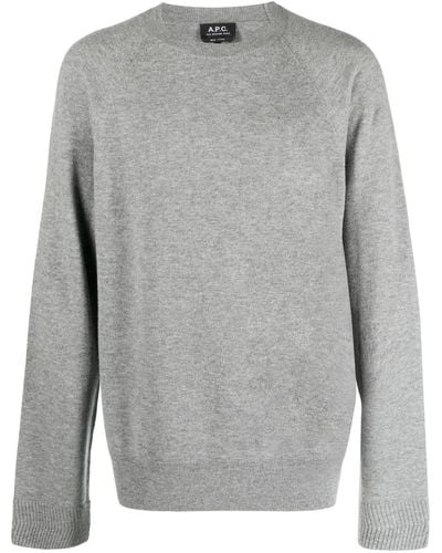 A.P.C. Mélange-effect Virgin-wool Sweater - Grey