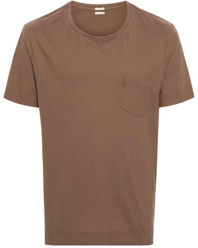 Massimo Alba T-shirt en coton Panarea à poche poitrine - Marron