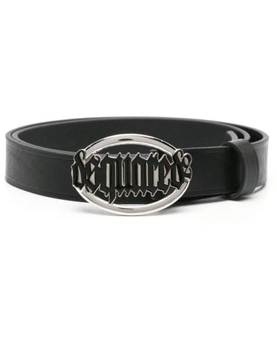 DSquared² Gothic Logo-buckle Leather Belt - Black