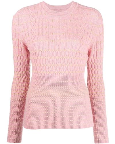 Barrie Round Neck Knitted Top - Pink