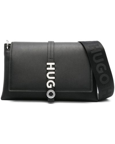 HUGO Logo-lettering Cross Body Bag - Black