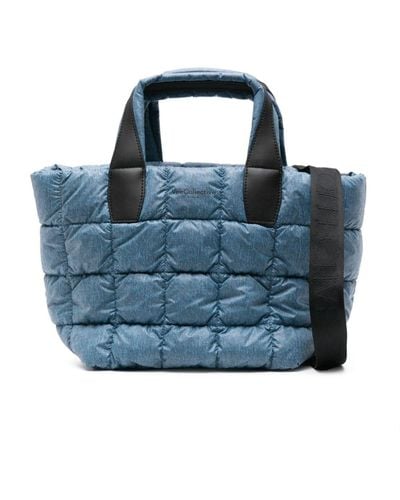 VEE COLLECTIVE Small Porter Quilted Tote Bag - Blue