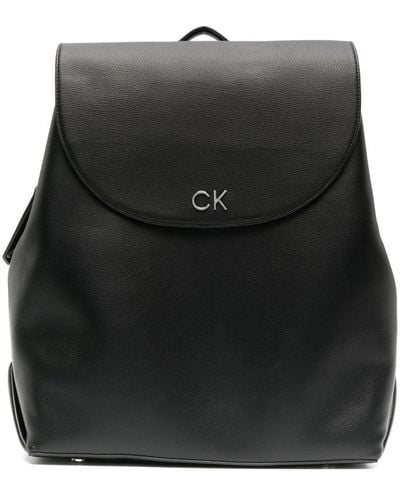 Calvin Klein Logo-plaque Laptop Backback - Black