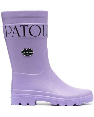 Patou X Le Chameau Logo Print Rain Boots - Purple