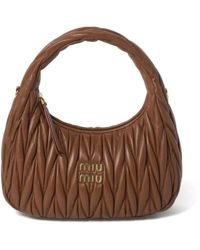 Miu Miu Sac cabas Wander à design matelassé - Marron