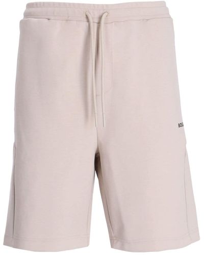 BOSS Side-stripe Cotton Track Shorts - Pink