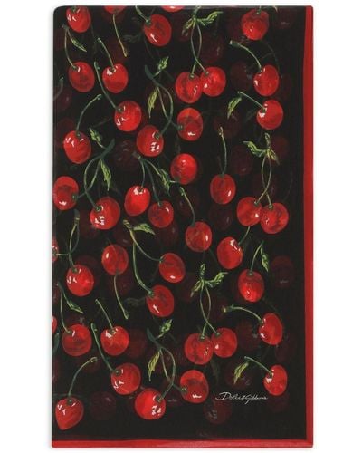Dolce & Gabbana Fular con cerezas estampadas - Rojo