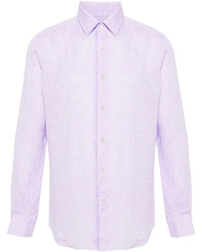 Glanshirt Long-sleeve Linen Shirt - Purple