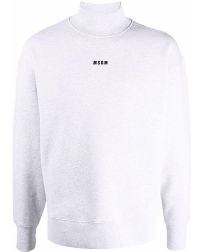 MSGM Logo-print Mock-neck Sweatshirt - Grey