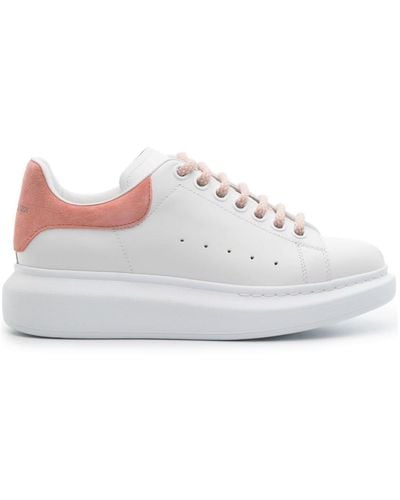 Alexander McQueen Oversized Sneakers With Clay Suede Spoilers - White