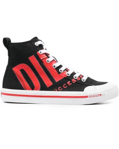 DIESEL High-Top-Sneakers mit Logo-Print - Rot