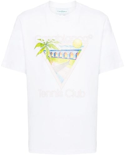 Casablancabrand T-Shirt mit "Tennis Club"-Print - Weiß