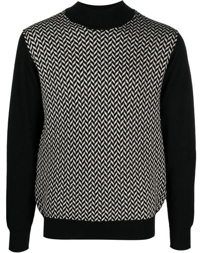 Tagliatore Herringbone-pattern Sweater - Black