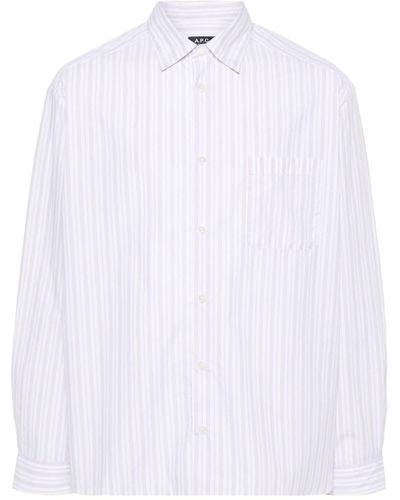 A.P.C. Malo Striped Cotton Shirt - White