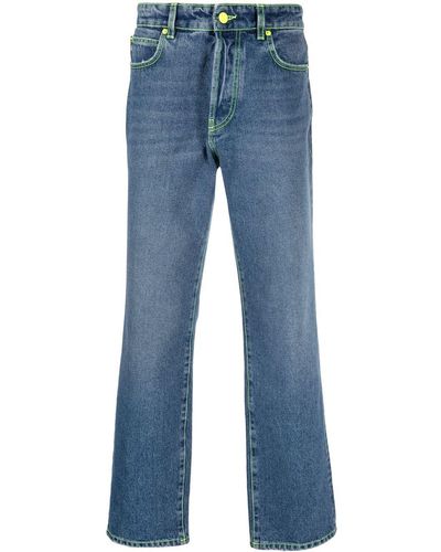 MSGM Straight-Leg-Jeans mit Ziernähten - Blau