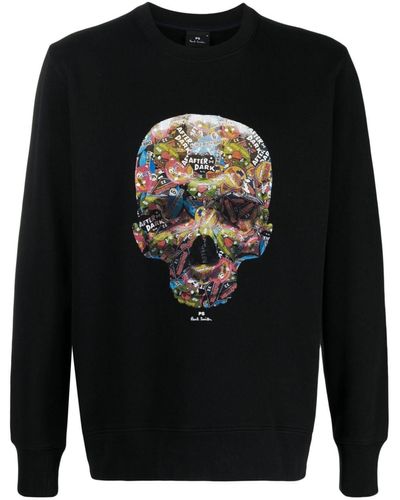 PS by Paul Smith Skull Sticker スウェットシャツ - ブラック