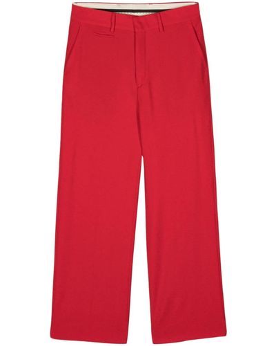 Canaku Straight-leg Crepe Trousers - Red