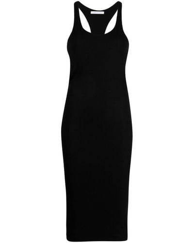 John Elliott Sleeveless Ribbed-knit Midi Dress - Black