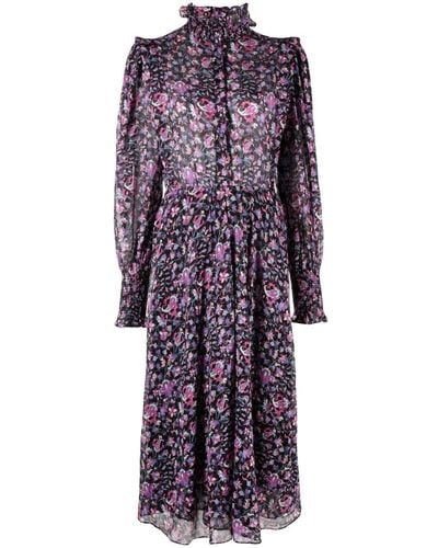 Isabel Marant Floral-print Organic Cotton Dress - Purple