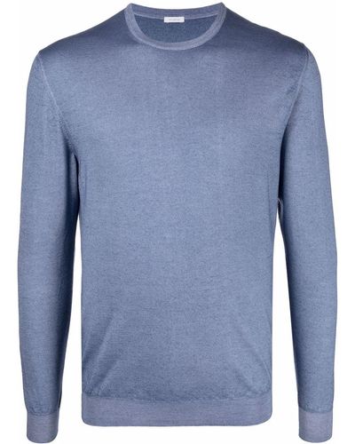 Malo Crew-neck Rib-trimmed Sweater - Blue