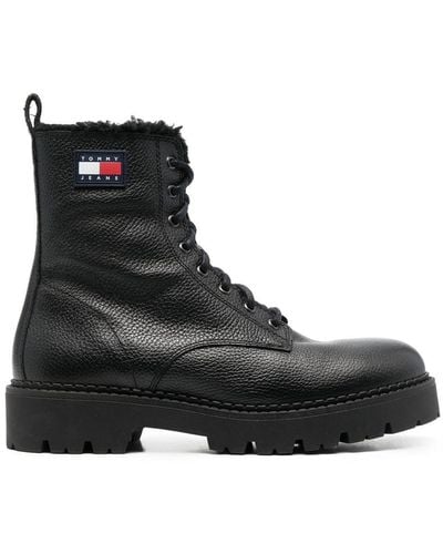 Tommy Hilfiger Botas con cordones y logo lateral - Negro