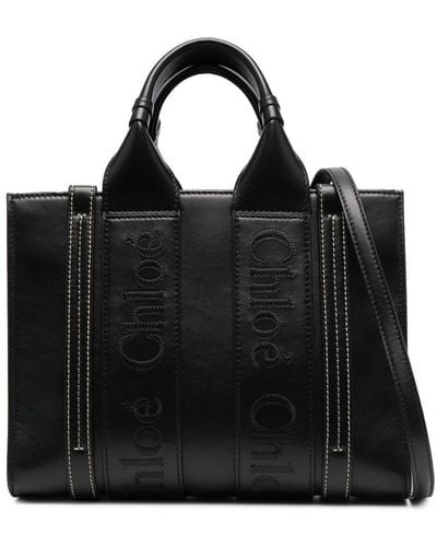 Chloé Petit sac cabas Small Boisé en cuir - Noir