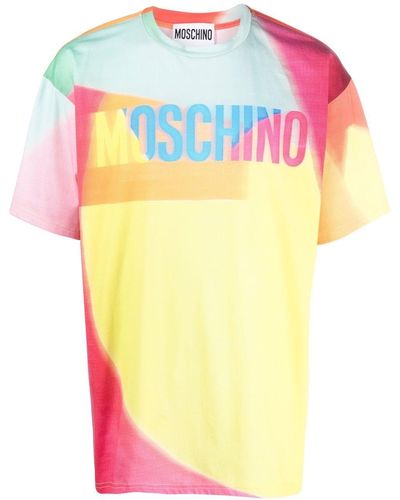 Moschino Logo Colour-block T-shirt - Yellow