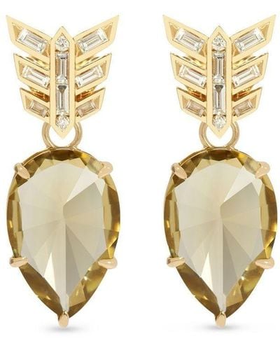 Annoushka Boucles d'oreilles pendantes en or 18ct pavées de diamants - Métallisé