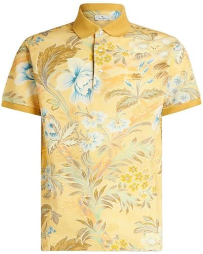 Etro Poloshirt mit Blumen-Print - Gelb