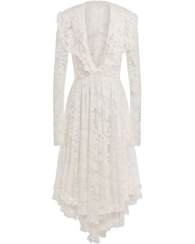 Philosophy Di Lorenzo Serafini Floral-lace Full-skirt Dress - White