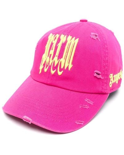 Palm Angels Logo-embroidered Cotton Cap - Pink