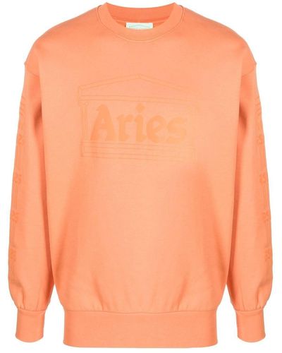 Aries Felpa con ricamo - Arancione