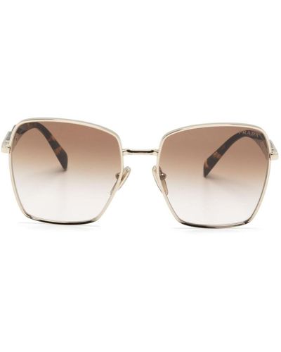 Prada Geometric-frame Sunglasses - Natural