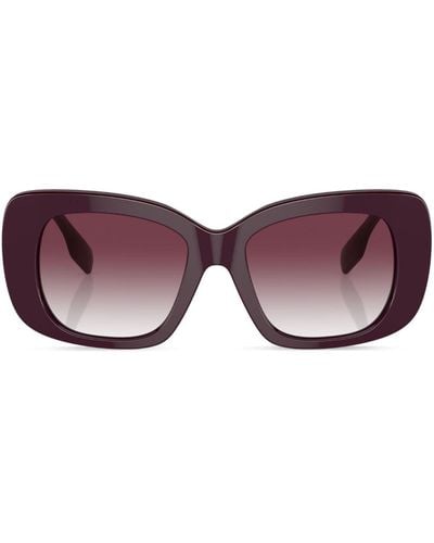 Burberry Logo-print Square-frame Sunglasses - Red
