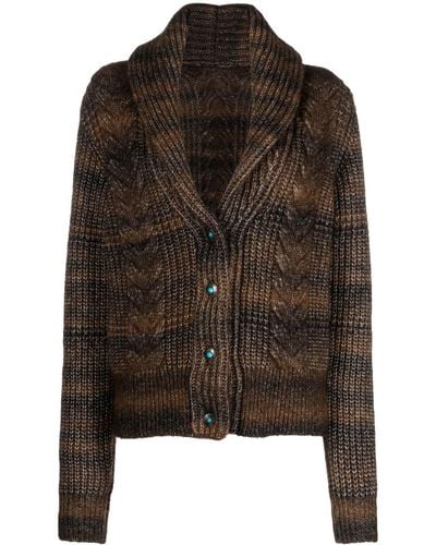Fortela Lexi Cable-knit Cardigan - Brown