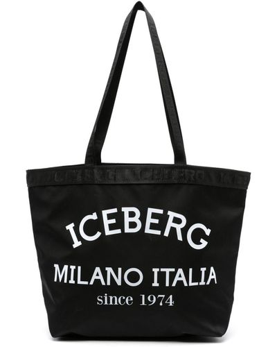 Iceberg Handtasche mit Logo-Print - Schwarz