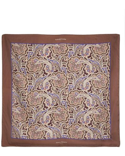 Maison Margiela Paisley-print Silk Scarf - Brown